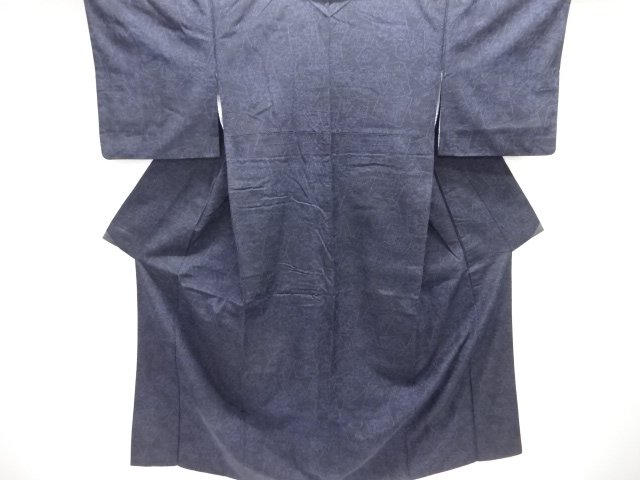 JAPANESE KIMONO / TSUMUGI / WOVEN FLORAL PLANTS